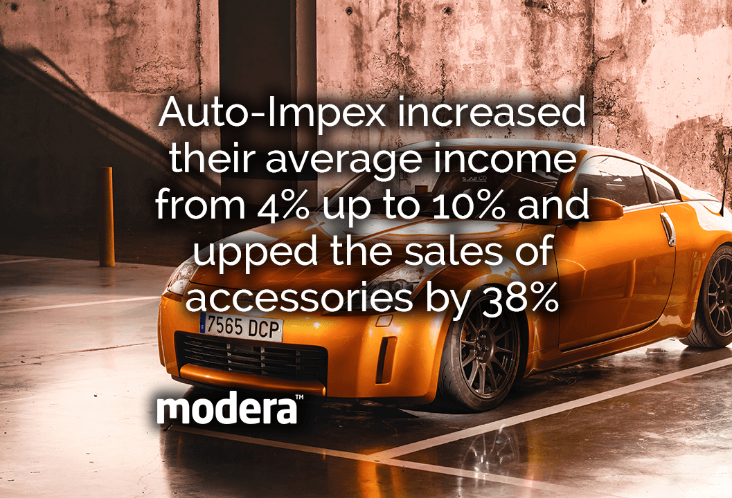 Auto-Impex increased their average income from 4% up to 10% and upped the sales of accessories by 38%