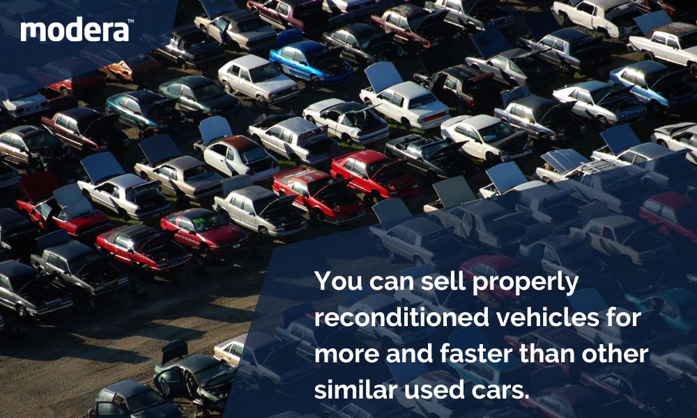 You can sell properly reconditioned vehicles for more and faster than other similar used cars.